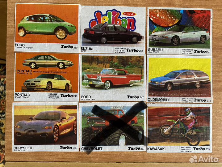 Вкладыши от жвачки turbo турбо