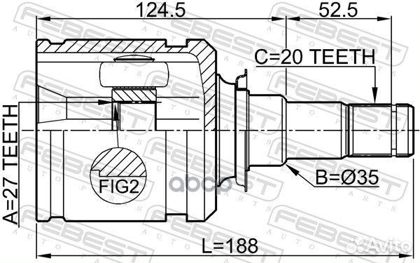 ШРУС внутренний перед лев 0111AZT255LH Febest