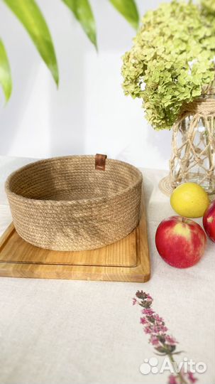 Корзина плетеная из джута, органайзер для вещей