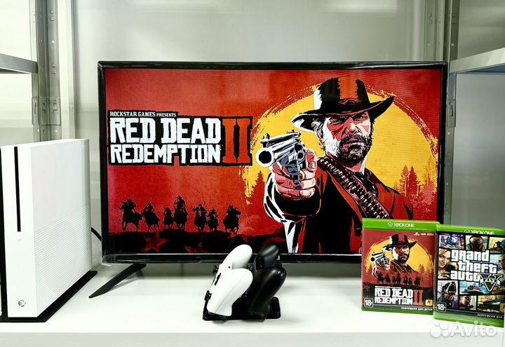 Xbox One S + 450 игр + 2 геймпада