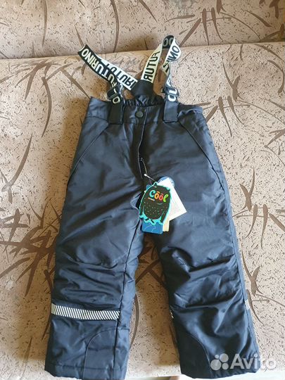 Штаны брюки на бретелях зимние 98