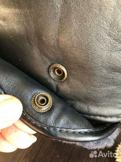 Мужская ржд шапка-ушанка кожа с мехом