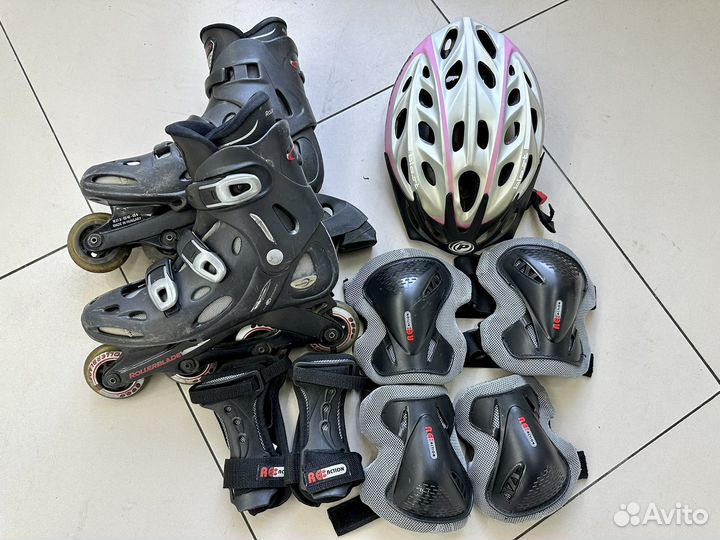 Ролики rollerblade 42размер + комплект защиты