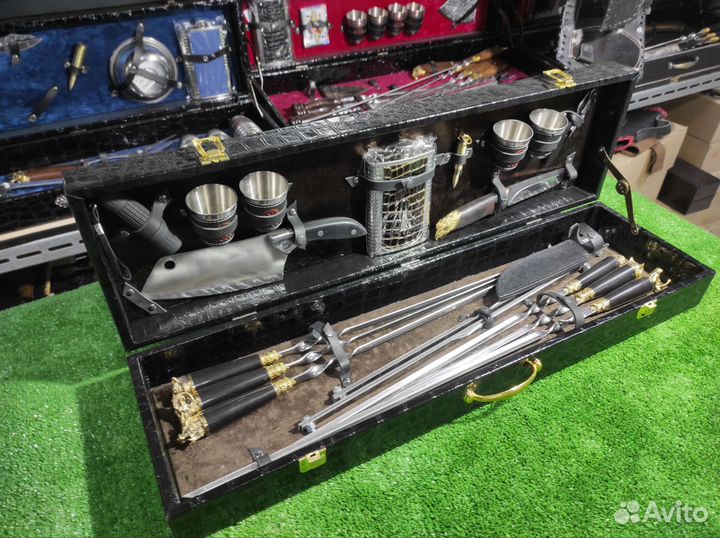 Шашлычный набор шампура подарочные в кейсах