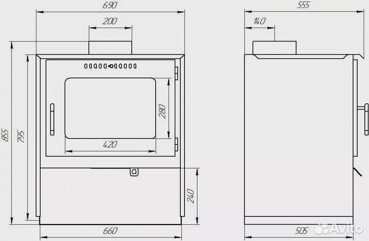 Печь Отопительная Гармония 807- Д