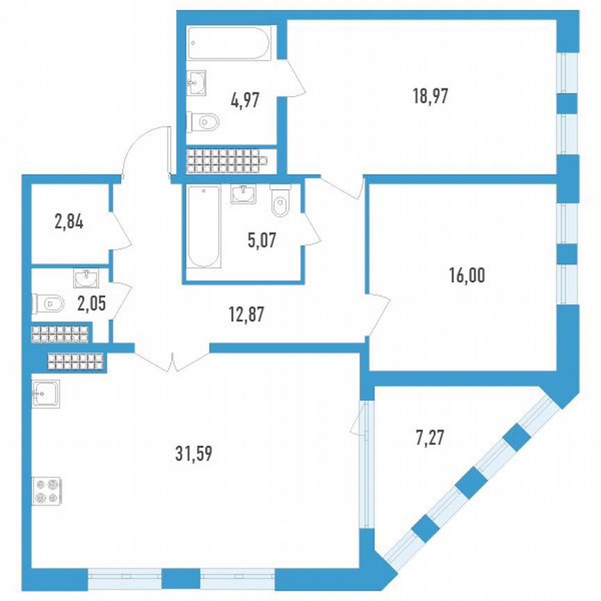 2-к. квартира, 97 м², 17/23 эт.