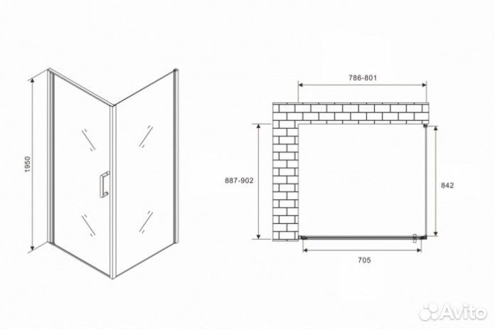 Душевой уголок Abber Sonnenstrand AG04080B-S90B 80x90