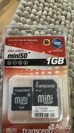 Transcend MiniSD 1Gb карты памяти