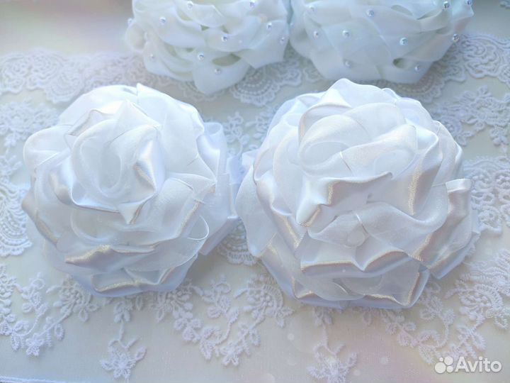 Банты для волос белые