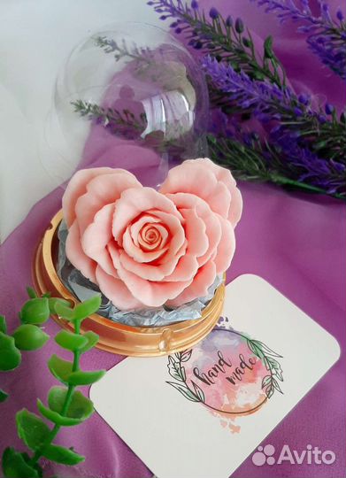 Мыло сердце роза