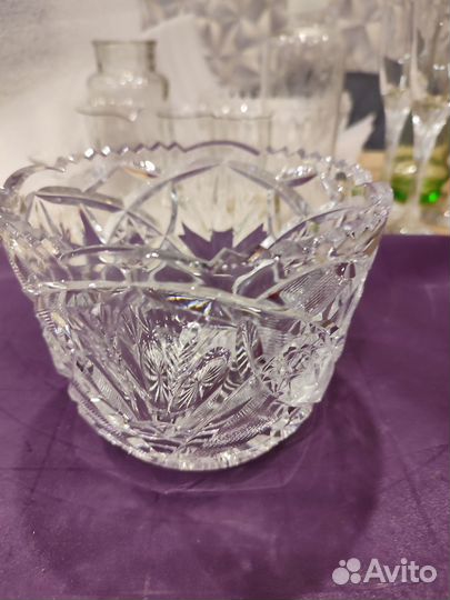 Хрустальная ваза СССР салатник диам.12,5 см