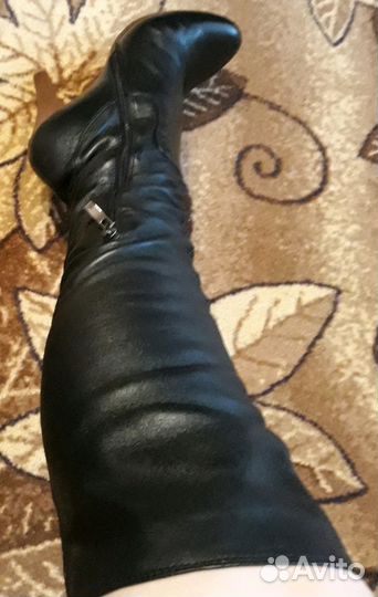 Сапоги ботфорты натуральная кожа - 37р