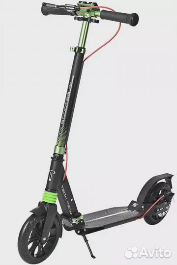 Самокат tech team city scooter disk brake green