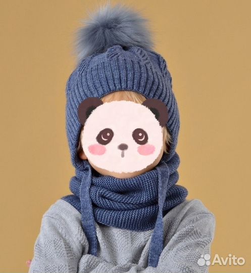 Шапка и снуд 50-56(новая)зима детская