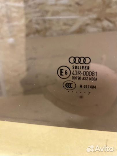Стекло двери заднее правое Audi A6 C6 BDW 2007