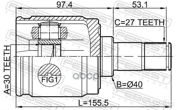 ШРУС внутренний левый 30X40X27 