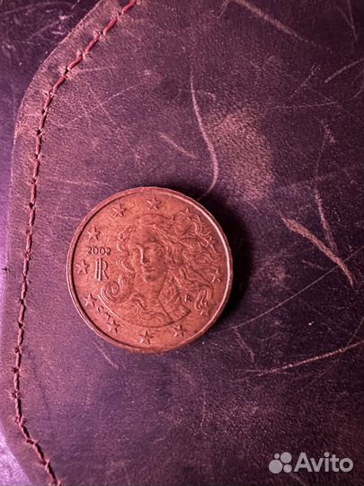 Монета 10 евро цент 2002