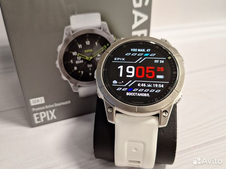 Часы Garmin Epix (Gen2) Sapphire Titanium White