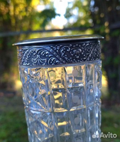 Ваза хрусталь, серебро 875 проба СССР