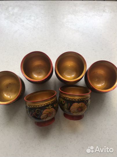 Стакан деревянный хохлома