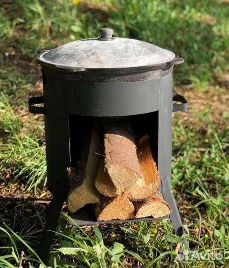 Казан чугунный С Печкой 10л + Шумовка. Доставка