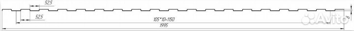 Профнастил С8 1200/1150x0,5 мм, графитовый серый м