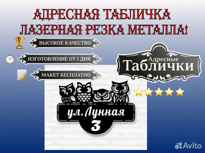 Табличка на дом с адресом