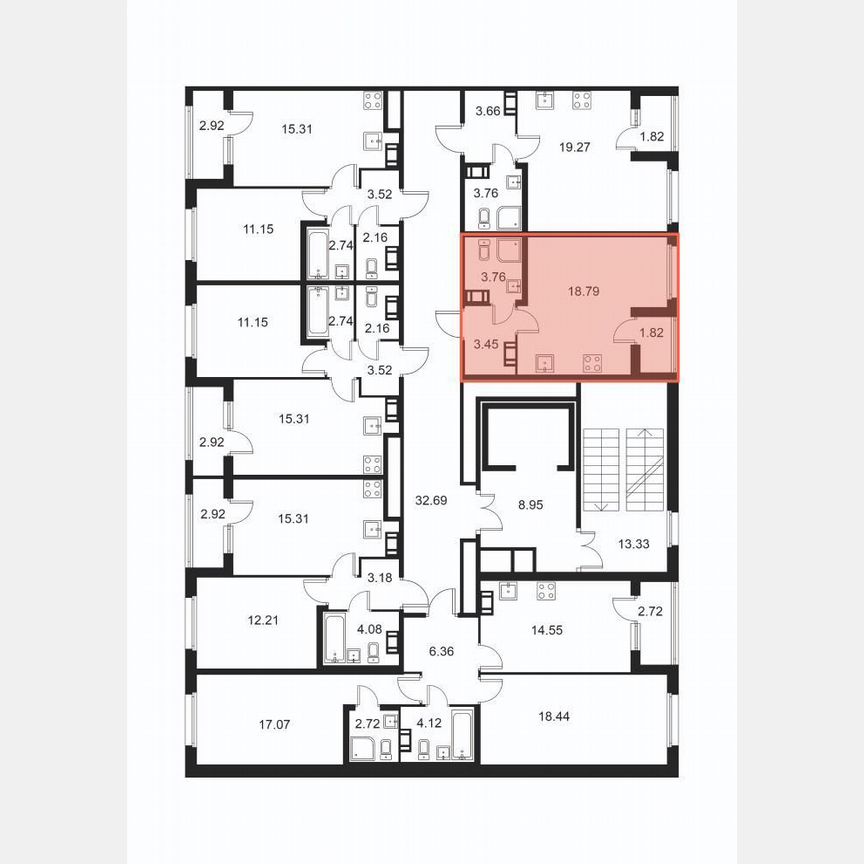 Квартира-студия, 26,9 м², 7/9 эт.