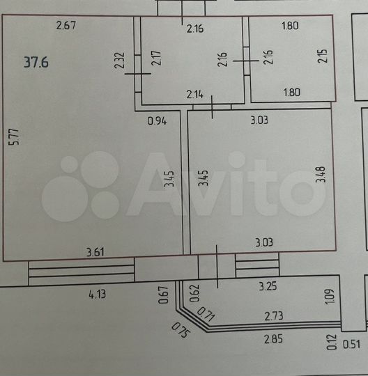 1-к. квартира, 37,6 м², 6/9 эт.