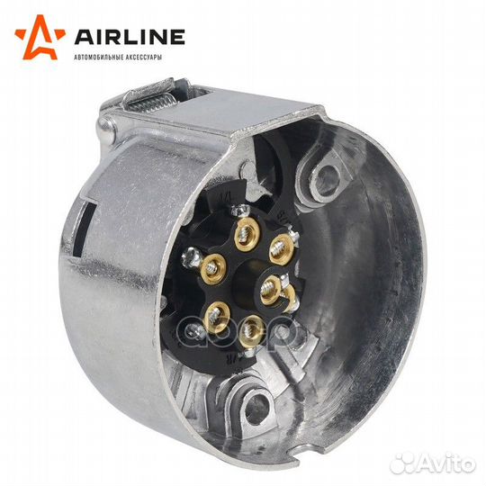 Розетка фаркопа 12В 7 контактов металл 