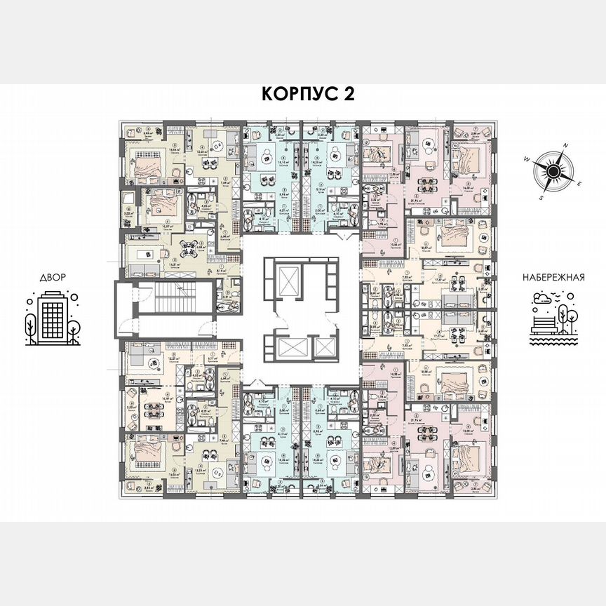 2-к. квартира, 69,4 м², 3/23 эт.