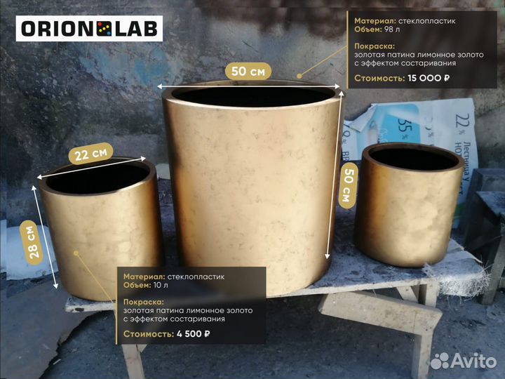 Кашпо для дома и сада на заказ любой формы