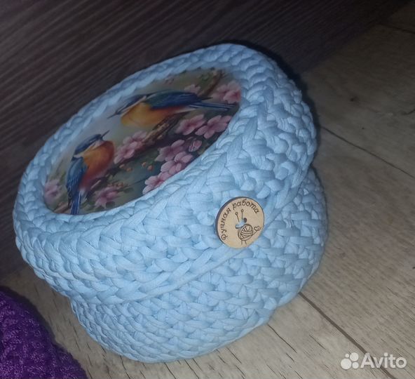 Вязаные корзинки