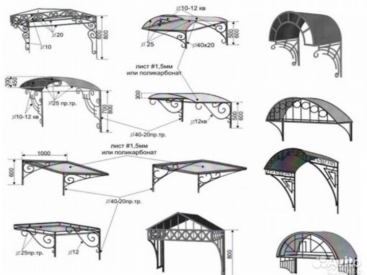 Козырьки Навесы из нержавеющей стали