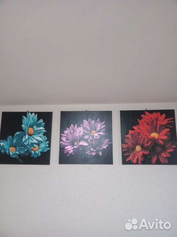 Картины акрилом Хризантемы