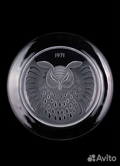 Тарелка декоративная Lalique 1971 сова Лалик