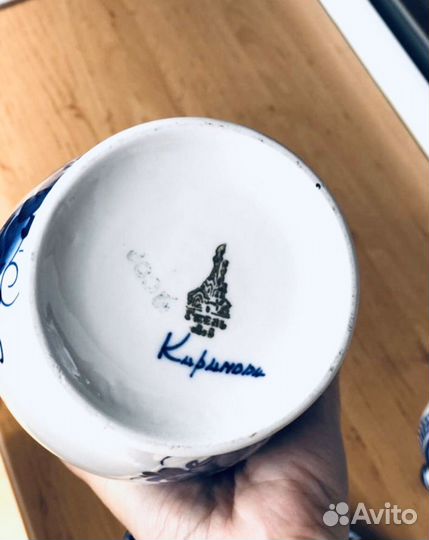 Гжель ваза, чайник, блюдо для рыбы