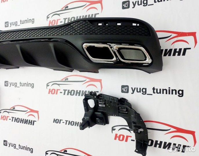 Диффузор GLE-class w166 63 AMG хром насадки