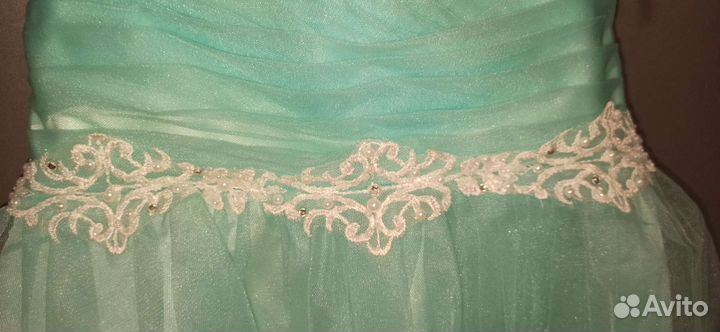 Платье вечернее для девочки 8-12 лет мятное