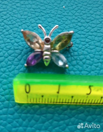 Swarovski брошь серебро