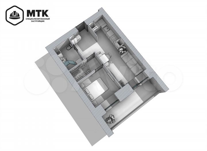 1-к. квартира, 41,9 м², 2/8 эт.