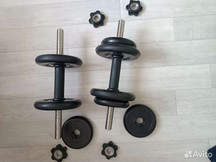 Гантели разборные обрезиненные 9.5 кг barbell