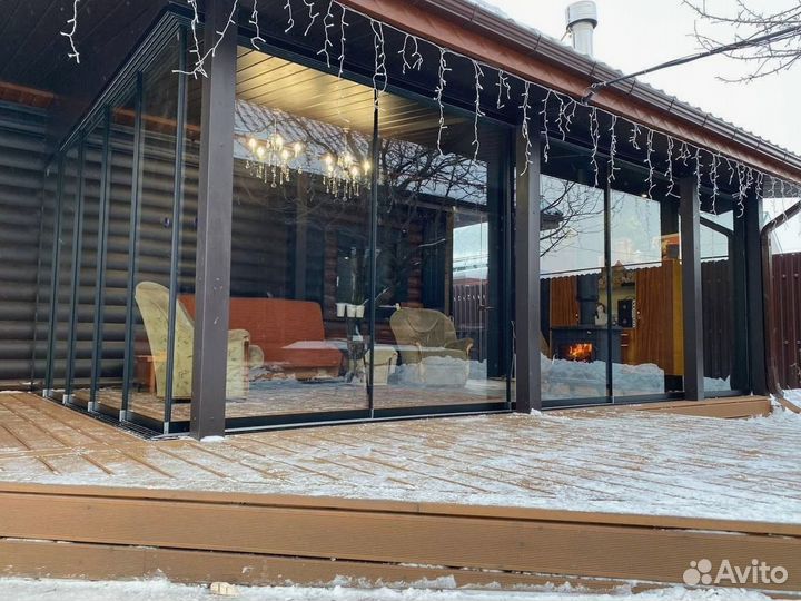 Фасадное остекление (безрамное)