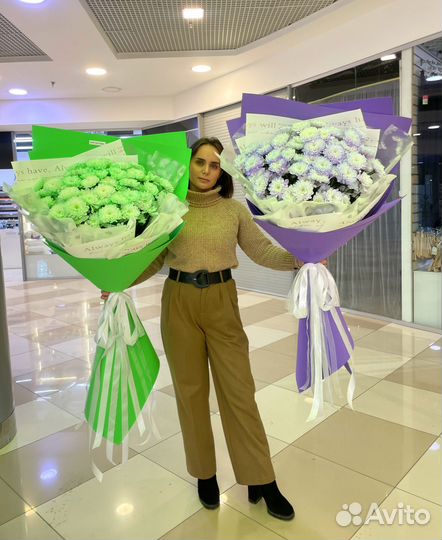 Букет-Гигант из Ярких Хризантем