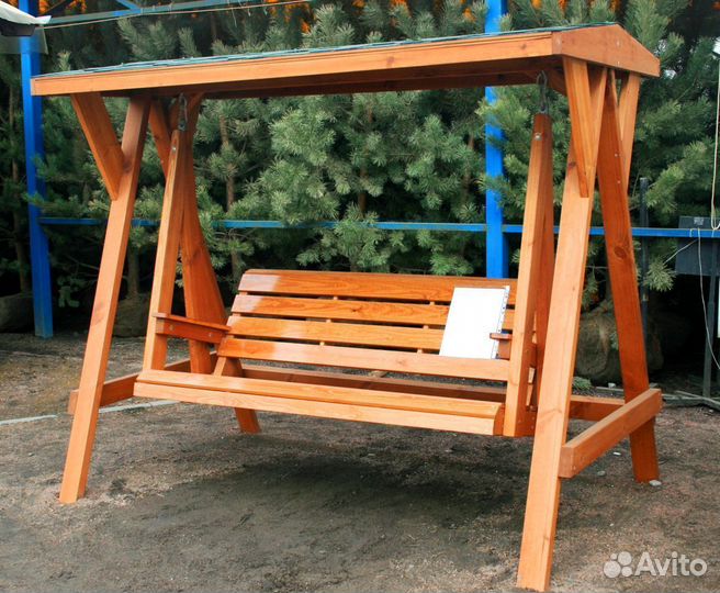 Качели садовые из массива сосны