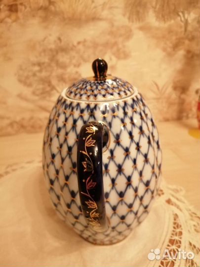 Кофейник 1.2 л кобальтовая сеточка лфз