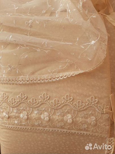 Комплект в детскую кроватку с бортиками и балдохин