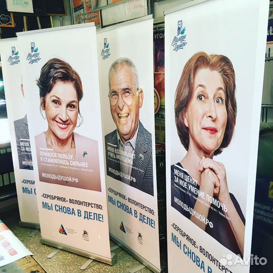 Роллап мобильный с интерьерной печатью 85х200 см