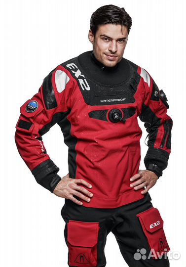 Сухой гидрокостюм для дайвинга Ex2 Men Red