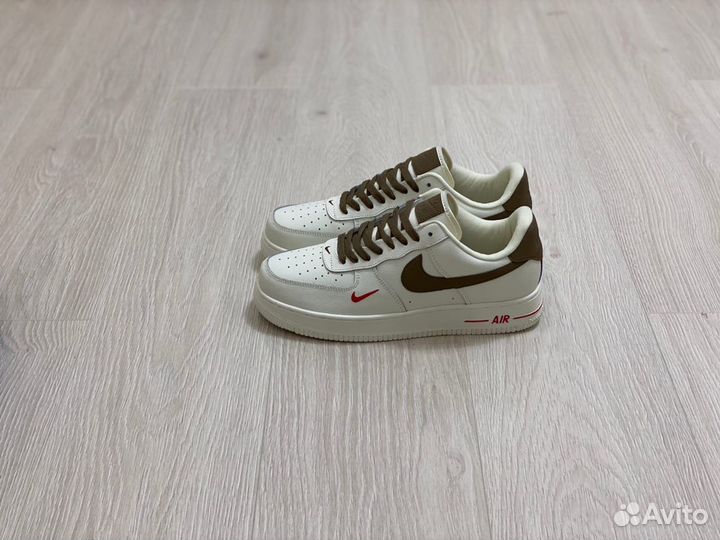 Кроссовки Nike Air Force 1 Premium White Brown